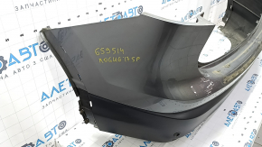 Bare rear bumper Nissan Rogue Sport 17-19 for parking sensors, graphite, scratches, dents