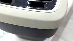 Central console armrest and cup holders Volvo XC90 16-22 leather gray with black, under air ducts, tears, for dry cleaning, scratches