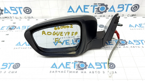 Side mirror left Nissan Rogue Sport 17-19 5 pins, turn signal, graphite, butt