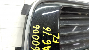 Front bumper grille left Audi A6 C7 16-18 type 2 rest, gloss with chrome insert, sand, scratches
