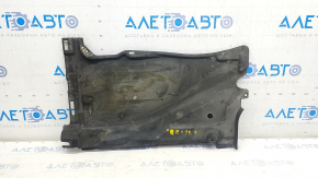 The rear left underbody protection of Audi A6 C7 12-18 is torn and worn