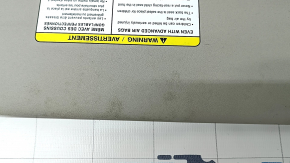 Right visor Nissan Rogue Sport 17-19 without sunroof with backlight, gray, without hook, needs cleaning, tear