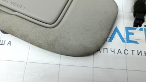 Right visor Nissan Rogue Sport 17-19 without sunroof with backlight, gray, without hook, needs cleaning, tear