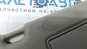 Right visor Nissan Rogue Sport 17-19 without sunroof with backlight, gray, without hook, needs cleaning, tear