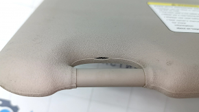 Right visor Nissan Rogue Sport 17-19 without sunroof with backlight, gray, without hook, needs cleaning, tear