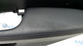 Door trim card rear right Nissan Rogue Sport 17-19 black, armrest leather black, overlay blue gloss, scratches, for dry cleaning