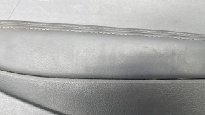 Door trim card rear right Nissan Rogue Sport 17-19 black, armrest leather black, overlay blue gloss, scratches, for dry cleaning