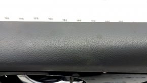 Door trim card front right Nissan Rogue Sport 17-19 black, armrest leather black, overlay blue gloss, scratches, dent, for dry cleaning
