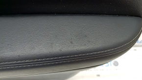 Door trim card front right Nissan Rogue Sport 17-19 black, armrest leather black, overlay blue gloss, scratches, dent, for dry cleaning