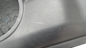 Door trim card front right Nissan Rogue Sport 17-19 black, armrest leather black, overlay blue gloss, scratches, dent, for dry cleaning