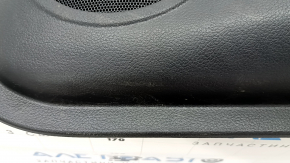 Door trim card front right Nissan Rogue Sport 17-19 black, armrest leather black, overlay blue gloss, scratches, dent, for dry cleaning