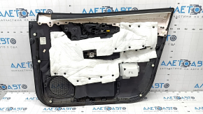 Door trim card front left Nissan Rogue Sport 17-19 black, armrest leather black, overlay blue gloss, dry cleaning