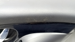 Door trim card front left Nissan Rogue Sport 17-19 black, armrest leather black, overlay blue gloss, dry cleaning