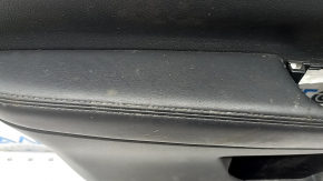 Door trim card front left Nissan Rogue Sport 17-19 black, armrest leather black, overlay blue gloss, dry cleaning
