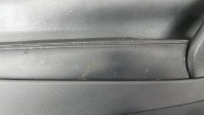 Door trim card front left Nissan Rogue Sport 17-19 black, armrest leather black, overlay blue gloss, dry cleaning