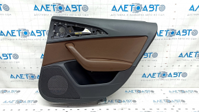 Door trim card rear right Audi A6 C7 12-18 black, insert brown leather, crack