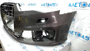 Bare front bumper Audi A6 C7 16-18 rest, graphite, for parking sensors, for headlight washers, scratches, scuffs