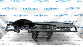 Torpedo front panel with AIRBAG Audi A6 C7 12-18 without projection, black, scratches, rusty pyropatron