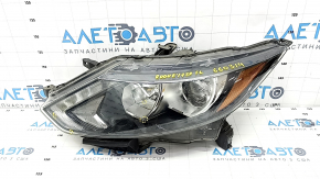 Headlight assembly front left Nissan Rogue Sport 17-19 halogen, with fasteners, sand, condensation inside