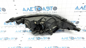 Headlight assembly front left Nissan Rogue Sport 17-19 halogen, with fasteners, sand, condensation inside