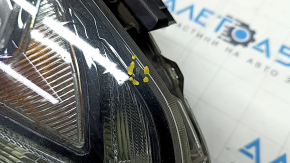 Headlight assembly front left Nissan Rogue Sport 17-19 halogen, with fasteners, sand, condensation inside