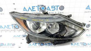 Headlight assembly front right Nissan Rogue Sport 17-19 halogen, with fasteners, scratches, sand, condensation inside