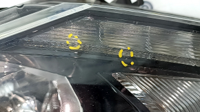 Headlight assembly front right Nissan Rogue Sport 17-19 halogen, with fasteners, scratches, sand, condensation inside