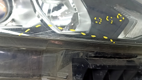 Headlight assembly front right Nissan Rogue Sport 17-19 halogen, with fasteners, scratches, sand, condensation inside