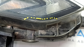Headlight assembly front right Nissan Rogue Sport 17-19 halogen, with fasteners, scratches, sand, condensation inside