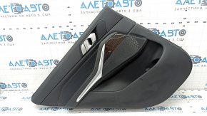 Door trim card rear left BMW X5 G05 19-22 leather black without curtain, wood insert Alu Mesheffect, tears, dent