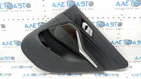 Door trim card rear right BMW X5 G05 19-22 leather black without curtain, wood insert Alu Mesheffect, tears