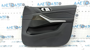 Door trim card front right BMW X5 G05 19-23 leather black, wood insert Alu Mesheffect