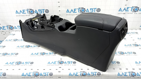 Central console armrest and cup holders Nissan Rogue Sport 17- black, armrest leather black, scratches, for dry cleaning