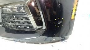 Front bumper complete BMW 7 G11 G12 16-19 with parking sensors, wiring and PMA, without washers, M-Sport, black, dented, scratches, broken fasteners, painted, worn