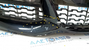 Front bumper complete BMW 7 G11 G12 16-19 with parking sensors, wiring and PMA, without washers, M-Sport, black, dented, scratches, broken fasteners, painted, worn
