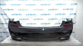 Rear bumper complete BMW 7 G11 G12 16-19 with parking sensors, wiring, frame and fasteners, with tips, under PMA, M-Sport, black, painted, scuffs, cracks, broken fasteners