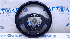 Steering wheel naked Infiniti Q50 14-15 leather black with heating, without buttons, cracked, scratches