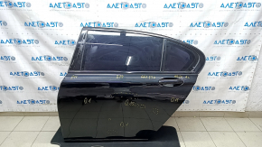 Door assembly rear left BMW 7 G12 16-22 keyless, black 475, painted, scratches, bumps