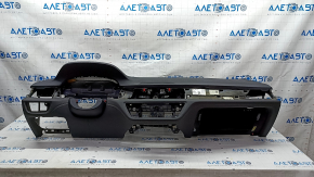 Torpedo front panel with AIRBAG BMW 7 G11 G12 16-19 leather black, broken mount, rusty squib