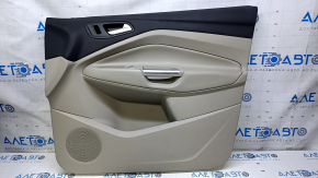 Door trim card front right Ford C-max MK2 13-18 beige with beige insert, armrest beige leather, dent, scuffs