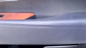 Door trim card front right Lexus RX350 RX450h 10-15 black with black insert leather, armrest black leather, scuffs, bumps, scratches, abrasions