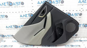Door trim card rear left Subaru Forester 19- SK black with gray insert cloth, armrest gray leather, dry cleanable, scratches