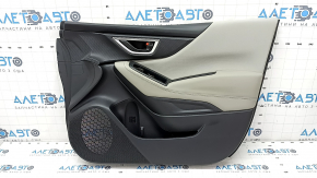 Door trim card front right Subaru Forester 19-24 SK black with gray insert cloth, armrest leather gray