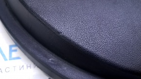 Door trim card front left Mitsubishi Outlander 14-21 black with black insert cloth, armrest black cloth, molding gray under carbon structure, dents, pokes, scratches, abrasions