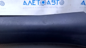 Door trim card front left Mitsubishi Outlander 14-21 black with black insert cloth, armrest black cloth, molding gray under carbon structure, dents, pokes, scratches, abrasions, under chemical