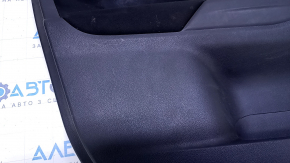 Door trim card front left Mitsubishi Outlander 14-21 black with black insert cloth, armrest black cloth, molding gray under carbon structure, dents, pokes, scratches, abrasions, under chemical