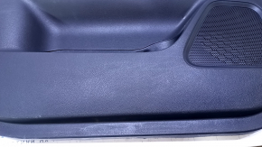 Door trim card front left Mitsubishi Outlander 14-21 black with black insert cloth, armrest black cloth, molding gray under carbon structure, dents, scratches, abrasions
