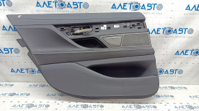 Door trim card rear left BMW 7 G12 16-22 without curtain, black leather, with backlight, Harman Kardon, bumps, scratches