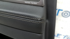 Door trim card rear left BMW 7 G12 16-22 without curtain, black leather, with backlight, Harman Kardon, bumps, scratches