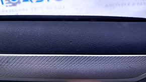 Door trim card front left Subaru Outback 15-19 black with black insert cloth, armrest black leather, gray molding structure, handle chrome, scratches, abrasions, butt, for dry cleaning